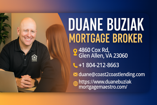 Duane Buziak giving expert mortgage services advice to someone