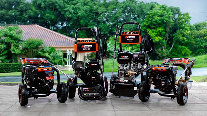 Pressure washers depicting pressure washing services.