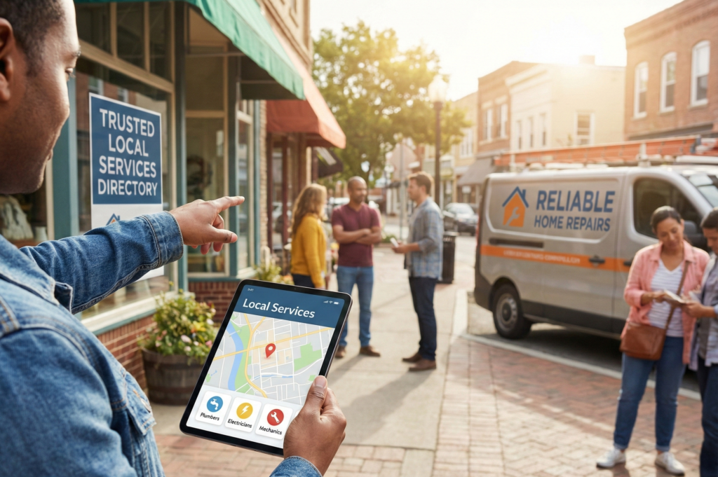 A depiction of how local business directories can help you find local businesses