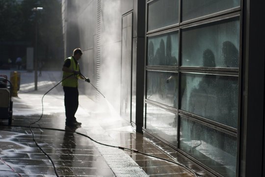 Commercial building washing services cleaning office exterior facade